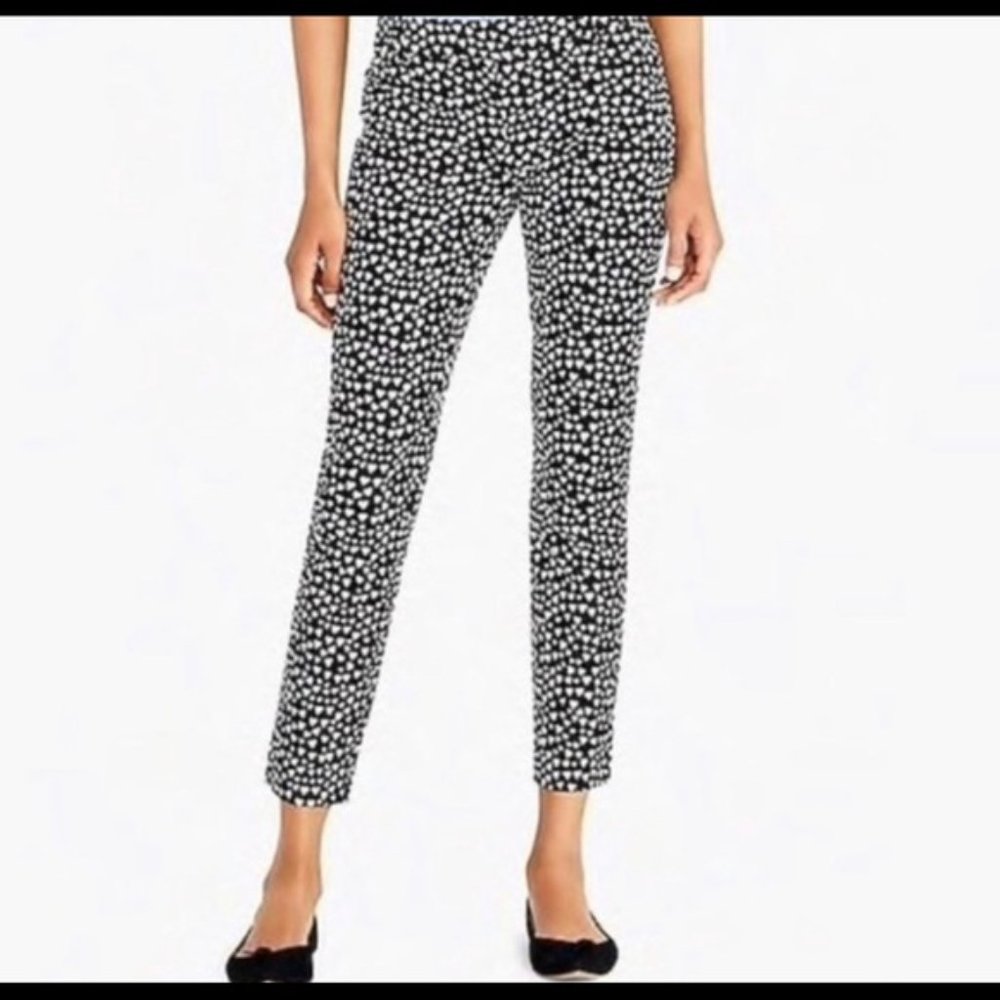 J.Crew Mercantile Black Heart Print Cropped Winnie Pants
